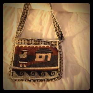 Shoulder tote, hand woven